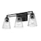 Z-Lite Lyna Vanity, 3-Light, 22 In.W x 6.5 In.L x 9 In.H, Matte Black/Clear 823-3V-MB - alternate 3
